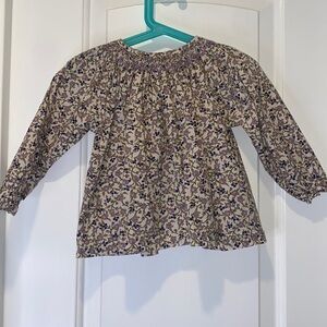 Gil & Niya floral print smocked top size 99cm
